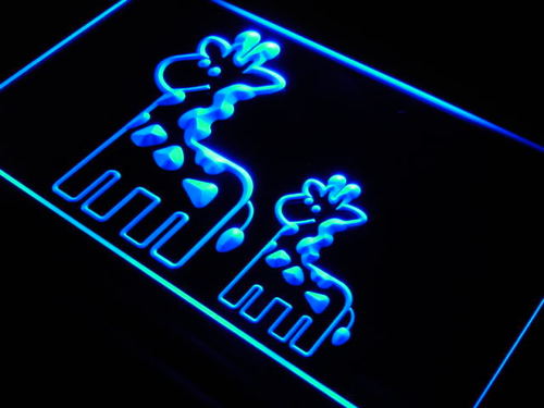 GIRAFFE FAMILY Animals Display Neon Light Sign